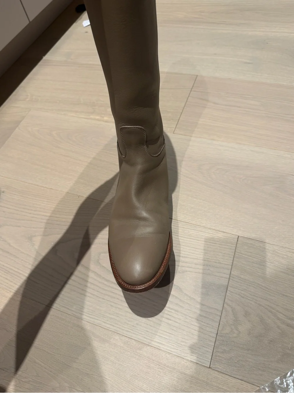 Hermes Etoupe Leather Over-the-Knee Riding Boots